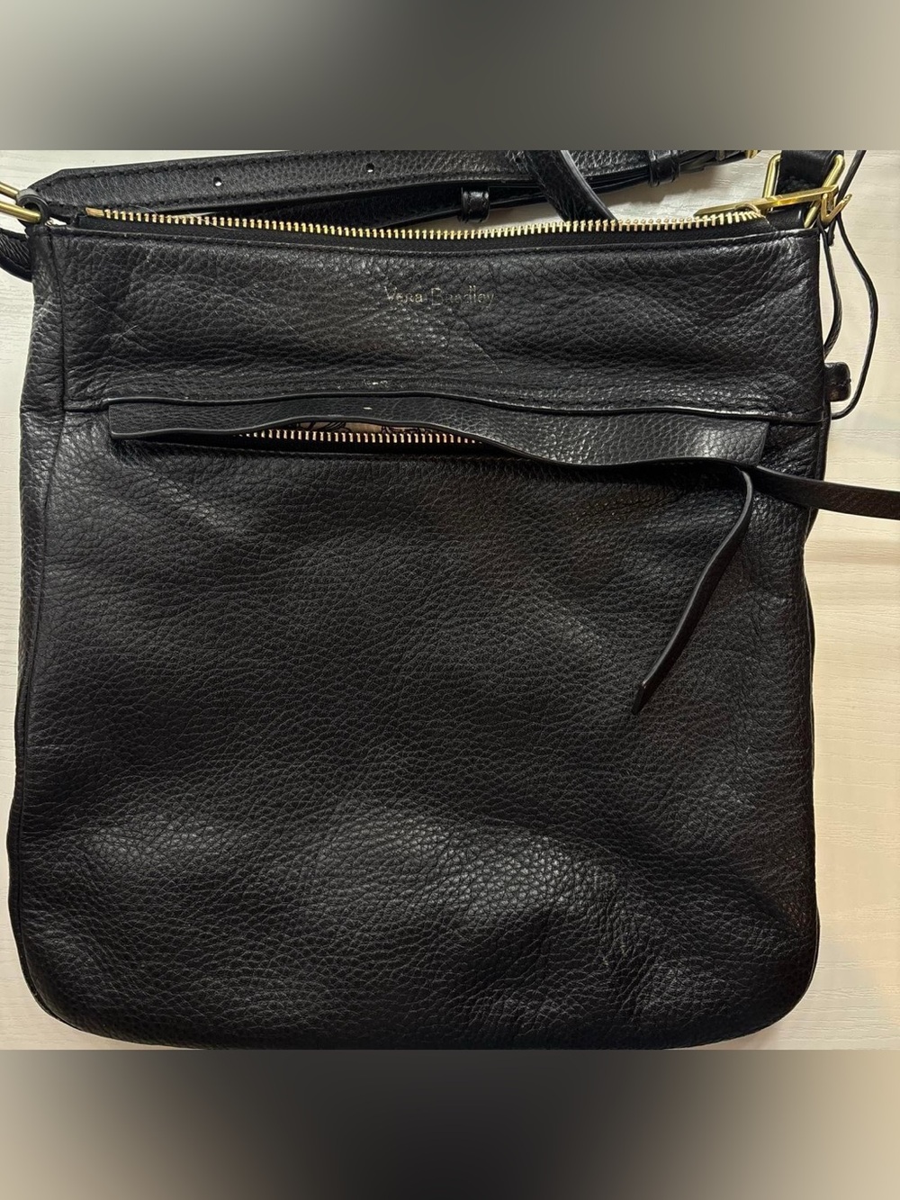 Vera Bradley Black Pebbled Leather Bag